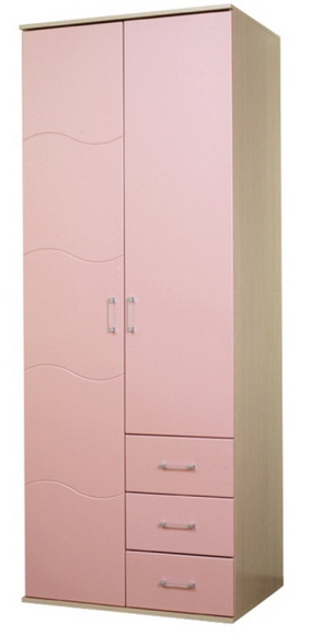НМ 009.01М Шкаф комбинированный Волна дуб/розовый *