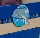 3Д наклейка МДФ Дельфин синяя